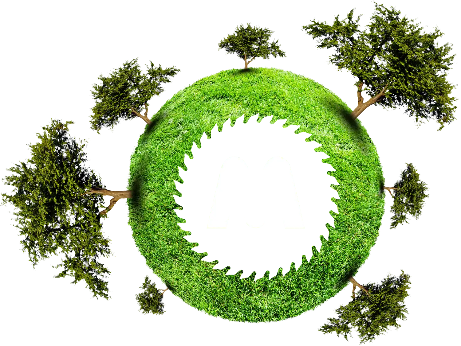 Planet Earth Made From Green Grass Ecology Concept